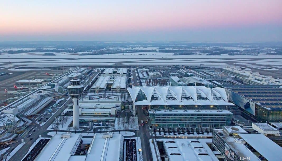 Flughafen München im Winter