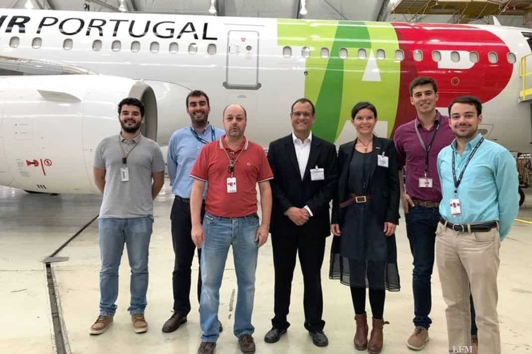 V.l.n.r.: Ricardo Gaspar (TAP/Fleet Engineer), Rui Santos (TAP/Cabin Engineer), Caetano Almeida (TAP/Fleet Engineer – Narrow Body coordinator), Anthony Medaglia (RECARO/Project Manager Customer Support), Violina Mikova (RECARO/Innovation Manager), André Simões (TAP/Fleet Manager), Eduardo Sanz Garcia (TAP/ Fleet Manager).