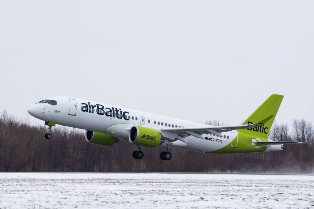 Airbus A220 Jet für airBaltic