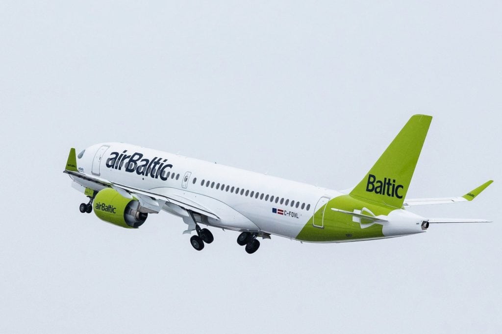 Airbus A220 Jet für airBaltic