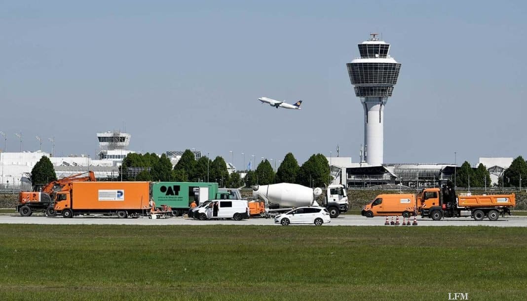 Flughafen München, nördliche Start- und Landebahn saniert