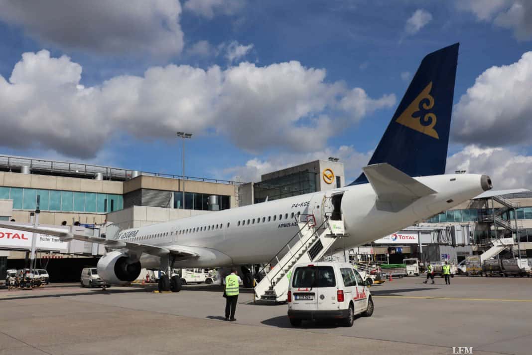 Air Astana A321LR am Flughafen Frankfurt